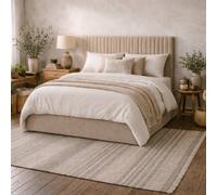 Wyld Haus Dublin Taupe 5Ft King Ottoman Bed With Tall Ribbed Headboard And Storage