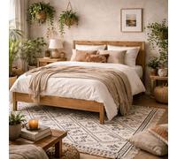 Wyld Haus Dungarvan 5ft King Size Chevron Wood Bed Natural Wyld Haus Natural King