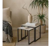 Wyld Haus Durban Square White Ceramic Nesting Coffee Table Set