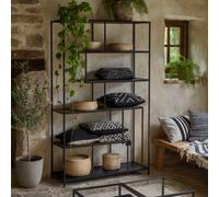 Wyld Haus El Paso 5-Shelf Black Asymmetrical Bookcase With Metal Frame