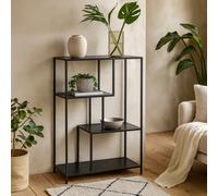 Wyld Haus El Paso Asymmetrical Bookcase - Matte Black Metal, 3 Shelves