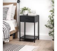 Wyld Haus El Paso Bedside Table 1 Drawer Bottom Shelf Ash Black Top Black Base Wyld Haus Black