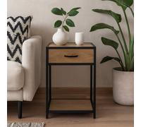 Wyld Haus El Paso Black And Wild Oak Bedside Table 1 Drawer