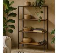 Wyld Haus El Paso Black Metal And Wild Oak Low Bookcase 3 Shelves