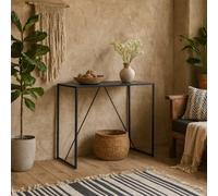 Wyld Haus El Paso Black Metal Bar Table With Black Ash Laminate Top And Powder-Coated Base