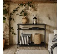 Wyld Haus El Paso Console Table Matte Black Metal Frame 2 Ash Black Shelves Wyld Haus Black
