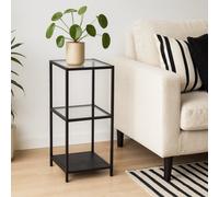 Wyld Haus El Paso Narrow Black Metal And Glass Bookcase, 2 Shelves