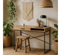 Wyld Haus El Paso Office Desk 1 Drawer Wild Oak Effect Top in Natural Wyld Haus Natural