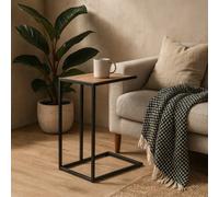 Wyld Haus El Paso Side Table - Wild Oak Effect Top & Black Metal Base