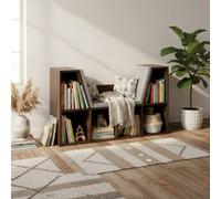 Wyld Haus Elka Lado Chestnut Cube Bookcase With Cushioned Reading Seat 102W X 30D X 61H Cm