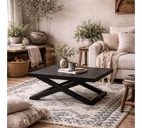 Wyld Haus Enniscorthy Small Black X-Frame Coffee Table