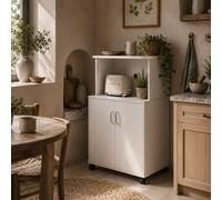 Wyld Haus Fari Move White Microwave Stand & Kitchen Trolley Storage Cabinet Wyld Haus White