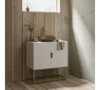 Wyld Haus Fimiro Under-Sink Bathroom Cabinet With U-Cutout Double Doors And Gold Tone Legs, 60 X 30 X 65Cm