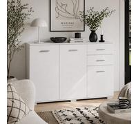 Wyld Haus Fini Refa White Modern Sideboard - 2 Drawers, 3 Doors, Adjustable Shelf - 106W X 35D X 76H Cm