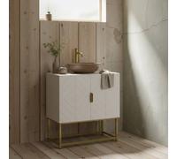 Wyld Haus Fitirole Under Sink Cabinet with Gold Tone Legs in White Wyld Haus White