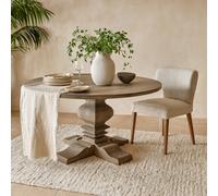Wyld Haus Florence Round Pedestal Dining Table In Weathered Grey Finish