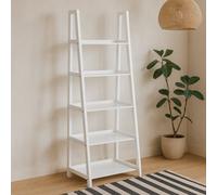 Wyld Haus Florence White Step Ladder Bookcase 5 Shelves