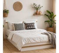Wyld Haus Foxwhisk King Size (5Ft) Lift-Up Bed In White Gloss And Oak