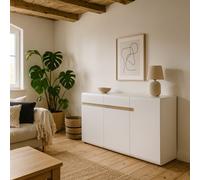 Wyld Haus Foxwhisk White And Truffle Oak Sideboard - 2 Drawers 3 Doors 1640 X 865 X 420mm