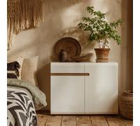 Wyld Haus Foxwhisk White And Truffle Oak Wood 1 Drawer 2 Door Sideboard