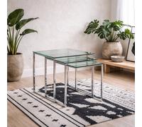Wyld Haus Frederikssund 3-Piece Glass Top Nesting Coffee Tables