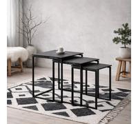 Wyld Haus Frederikssund Set Of 3 Black Ceramic Nesting Coffee Tables