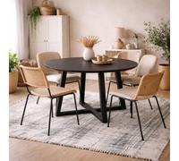 Wyld Haus Frida Black Round Dining Table 120Cm - Seats 4