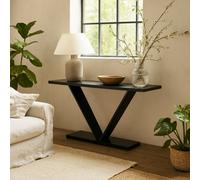Wyld Haus Girona Black Oak V-Frame Console Table 1400X300X800 mm