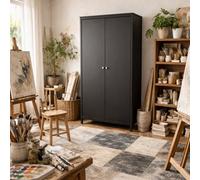 Wyld Haus Gossmere 2-Door Matt Black Wardrobe