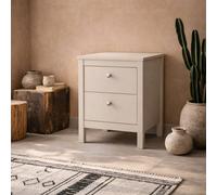 Wyld Haus Gossmere Cashmere 2 Drawer Bedside Table Cream Wyld Haus Cream