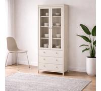 Wyld Haus Gossmere Cashmere China Cabinet 2 Doors 3 Drawers Cream