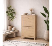 Wyld Haus Gossmere Hickory Oak Effect 2-Door Shoe Cabinet 540 X 246 X 1029 mm