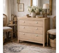 Wyld Haus Gossmere Hickory Oak Effect 3-Drawer Chest Of Drawers Matt Natural Finish