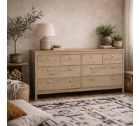 Wyld Haus Gossmere Hickory Oak Effect 8-Drawer Double Chest 1600mm