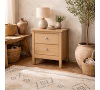 Wyld Haus Gossmere Hickory Oak Effect Bedside Table 2 Drawers
