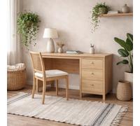 Wyld Haus Gossmere Hickory Oak Effect Office Desk 3 Drawers