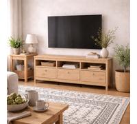 Wyld Haus Gossmere Hickory Oak Effect Tv Unit With 3 Drawers