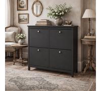 Wyld Haus Gossmere Matt Black 4-Door Shoe Cabinet 1024X246X1029mm