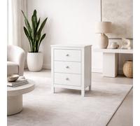 Wyld Haus Gossmere White Bedside Table 3 Drawers
