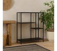 Wyld Haus Graz Matt Black Metal Asymmetrical 3-Shelf Bookcase