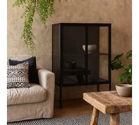 Wyld Haus Graz Matt Black Metal Low Display Cabinet 2 Doors