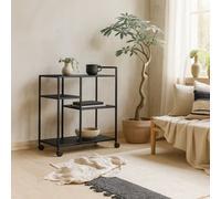 Wyld Haus Graz Matt Black Metal Serving Trolley With Wheels