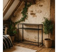 Wyld Haus Graz Matte Black Metal Console Table With Open Shelf 1000X350X790mm