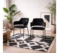 Wyld Haus Haderslev Set Of 2 Black Upholstered Dining Chairs With Armrests