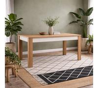 Wyld Haus Hjorring Large Extending Dining Table White Gloss And Natural Oak