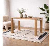 Wyld Haus Hjorring Medium Extending Dining Table In White Gloss And Natural Oak