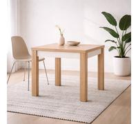 Wyld Haus Hjorring Small Extending Dining Table In White Gloss And Natural Oak