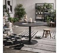 Wyld Haus Ibiza 110Cm Black Round Dining Table Black Base