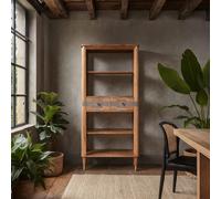 Wyld Haus Idaho Natural Acacia Wood And Brass Display Cabinet With 2 Drawers