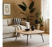Wyld Haus Johannesburg Square Natural Oak Coffee Table, Rounded Edges